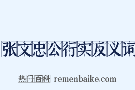 张文忠公行实反义词是什么意思的图片